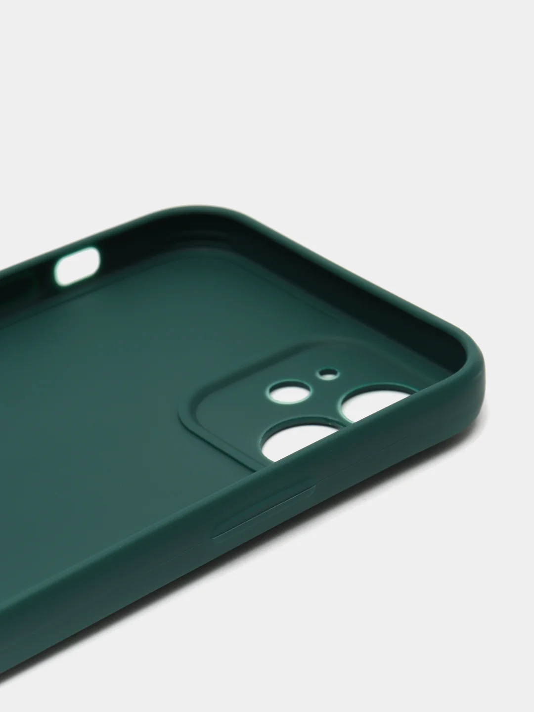 Тёмно-зелёный чехол для iPhone 12 (Айфон 12), прозрачный, c защитой камеры