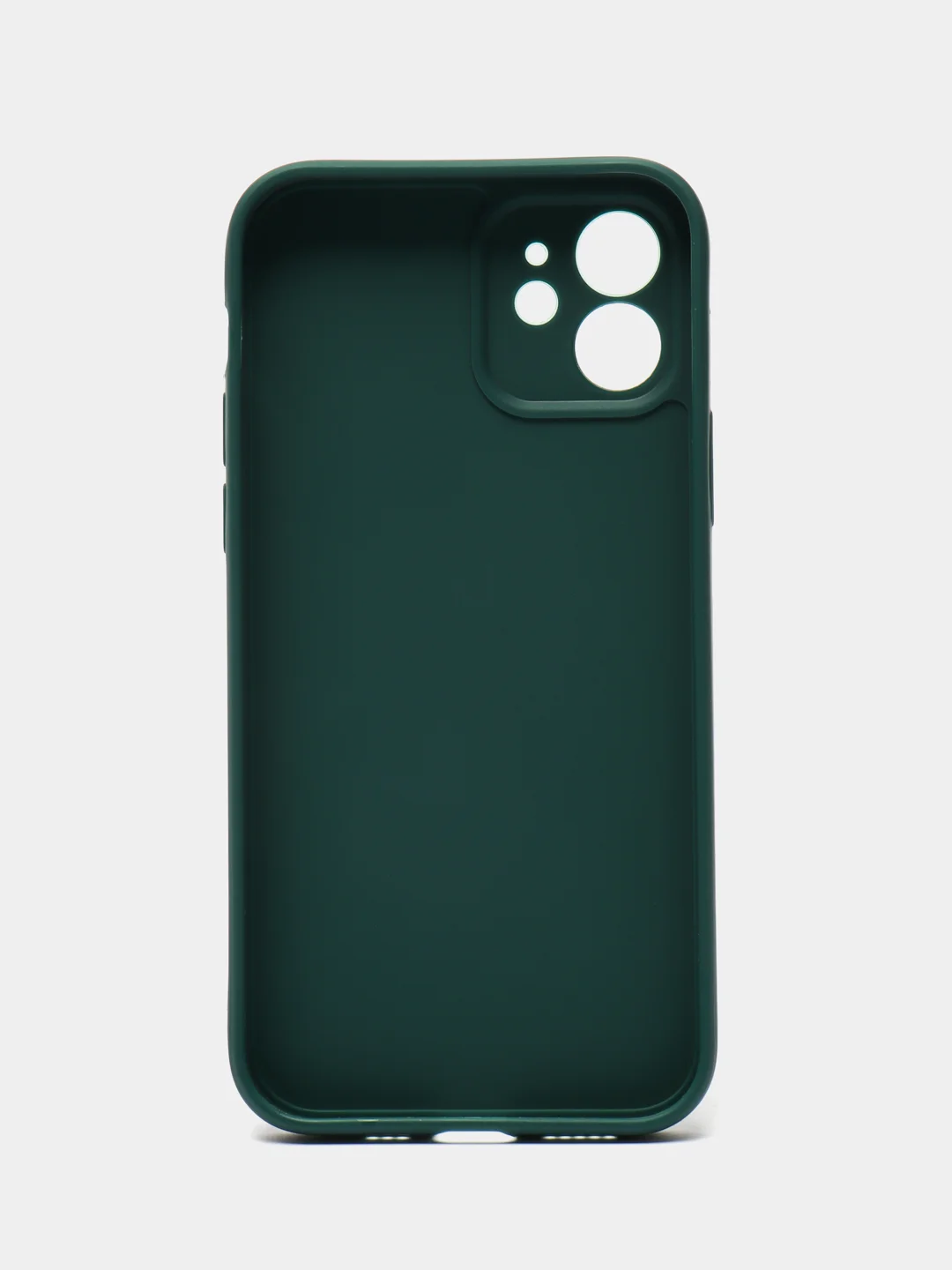 Тёмно-зелёный чехол для iPhone 12 (Айфон 12), прозрачный, c защитой камеры