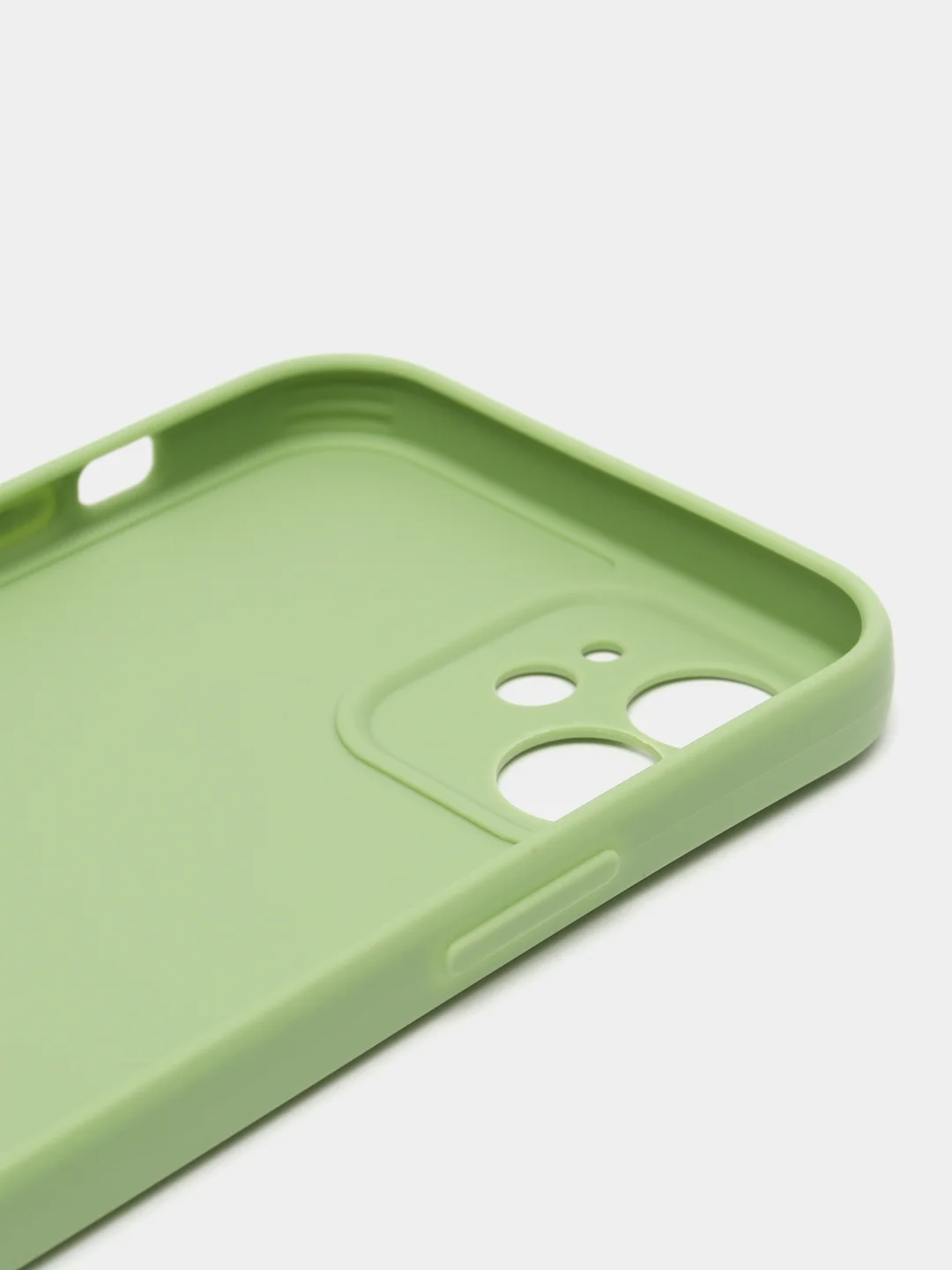 Зеленый чехол для iPhone 12 (Айфон 12), прозрачный, c защитой камеры