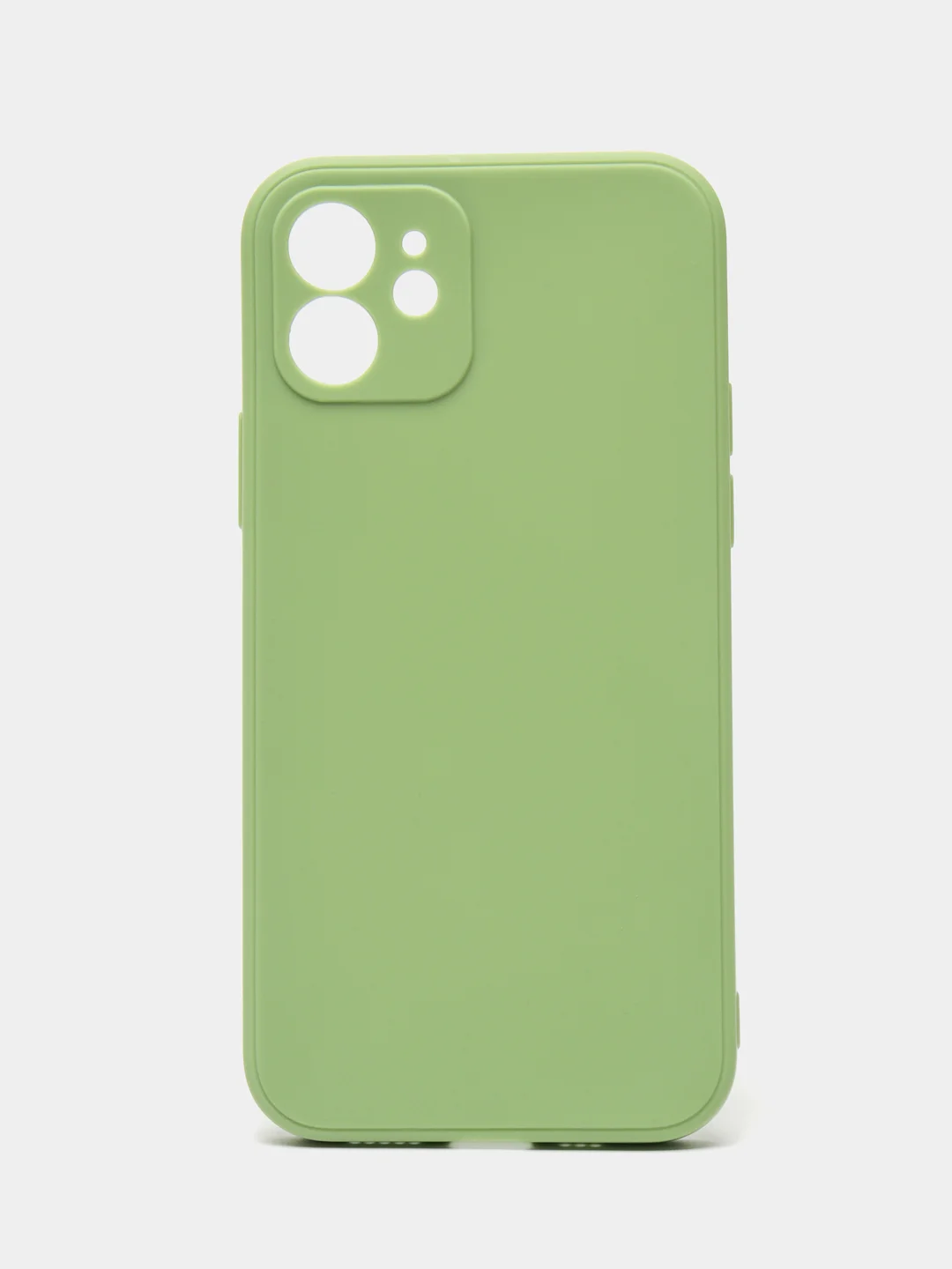 Зеленый чехол для iPhone 12 (Айфон 12), прозрачный, c защитой камеры