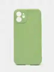 Зеленый чехол для iPhone 12 (Айфон 12), прозрачный, c защитой камеры