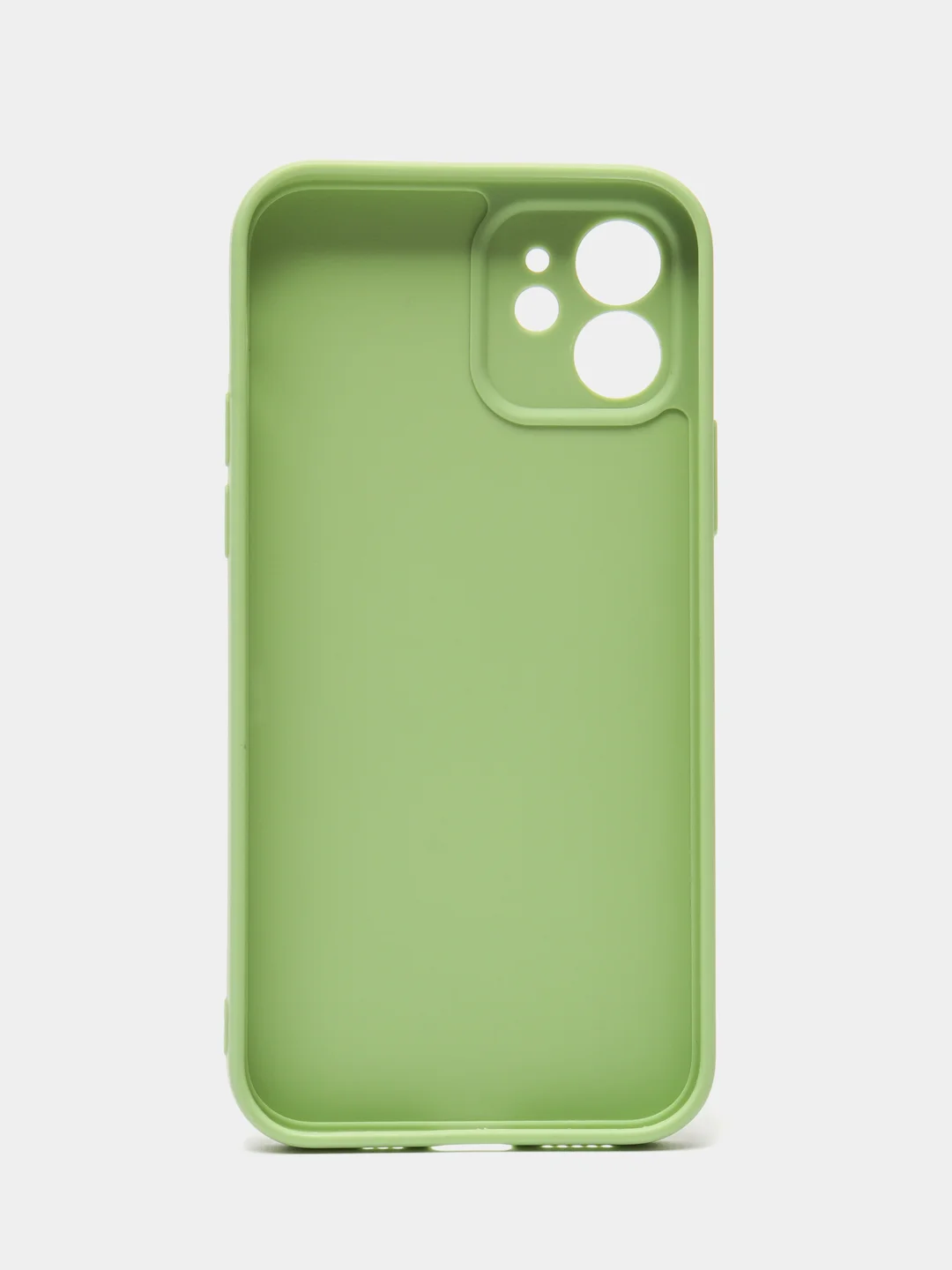 Зеленый чехол для iPhone 12 (Айфон 12), прозрачный, c защитой камеры