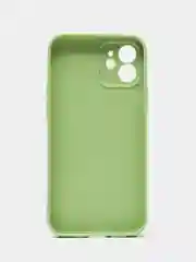 Зеленый чехол для iPhone 12 (Айфон 12), прозрачный, c защитой камеры
