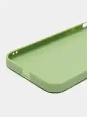 Зеленый чехол для iPhone 12 (Айфон 12), прозрачный, c защитой камеры