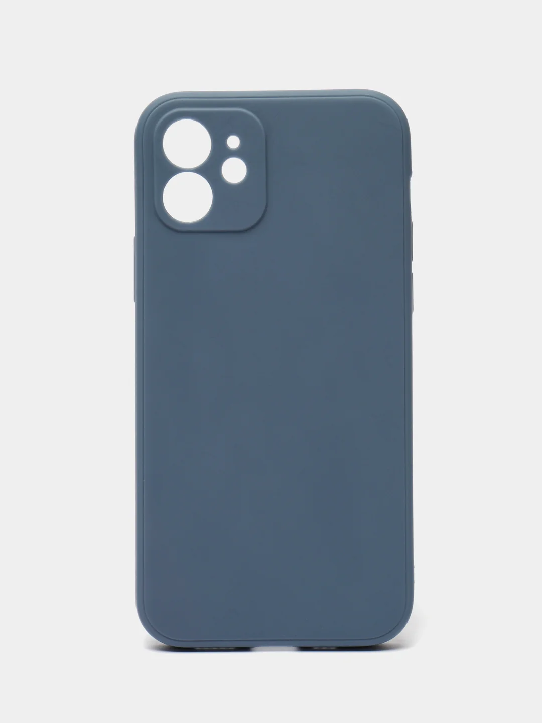 Синий меланж чехол для iPhone 12 (Айфон 12), прозрачный, c защитой камеры