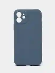 Синий меланж чехол для iPhone 12 (Айфон 12), прозрачный, c защитой камеры