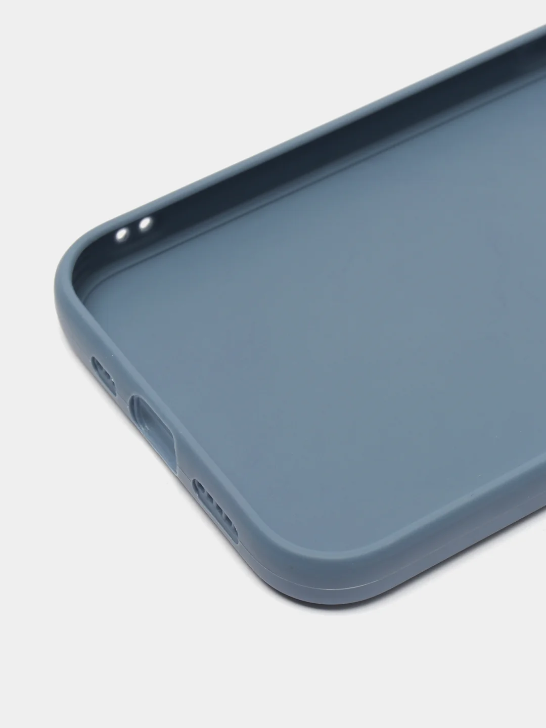 Синий меланж чехол для iPhone 12 (Айфон 12), прозрачный, c защитой камеры