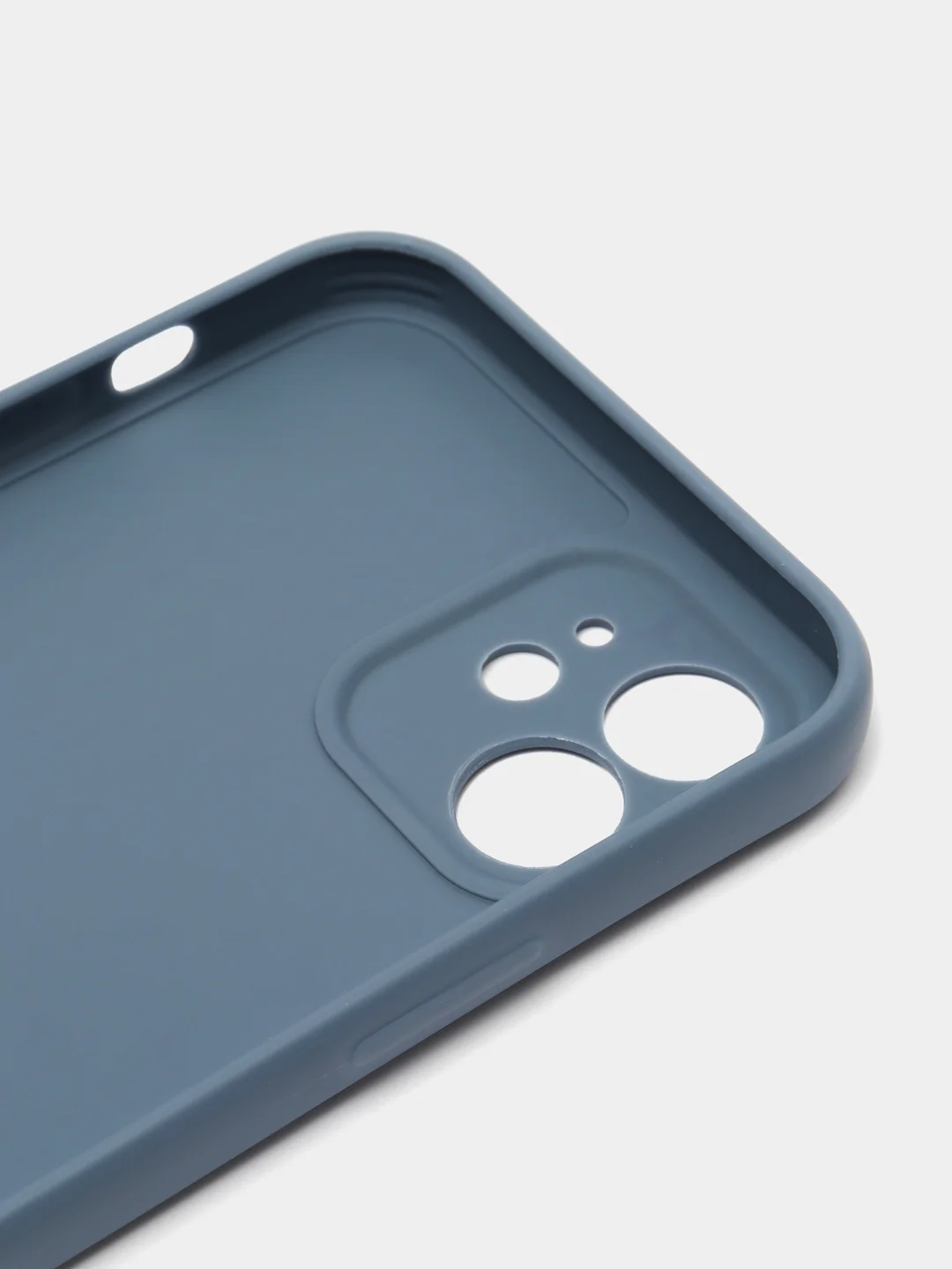 Синий меланж чехол для iPhone 12 (Айфон 12), прозрачный, c защитой камеры