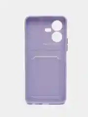 Лавандовый силиконовый чехол для Vivo Y22 / Y22S (Виво у22 / у22С), с карманом для карт
