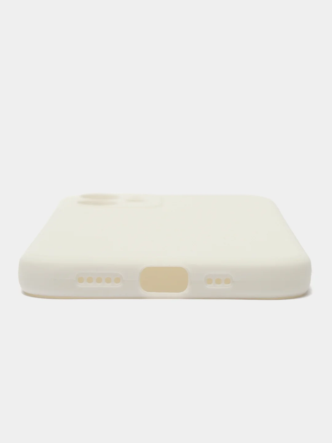 Белый чехол для iPhone 12 (Айфон 12), прозрачный, c защитой камеры