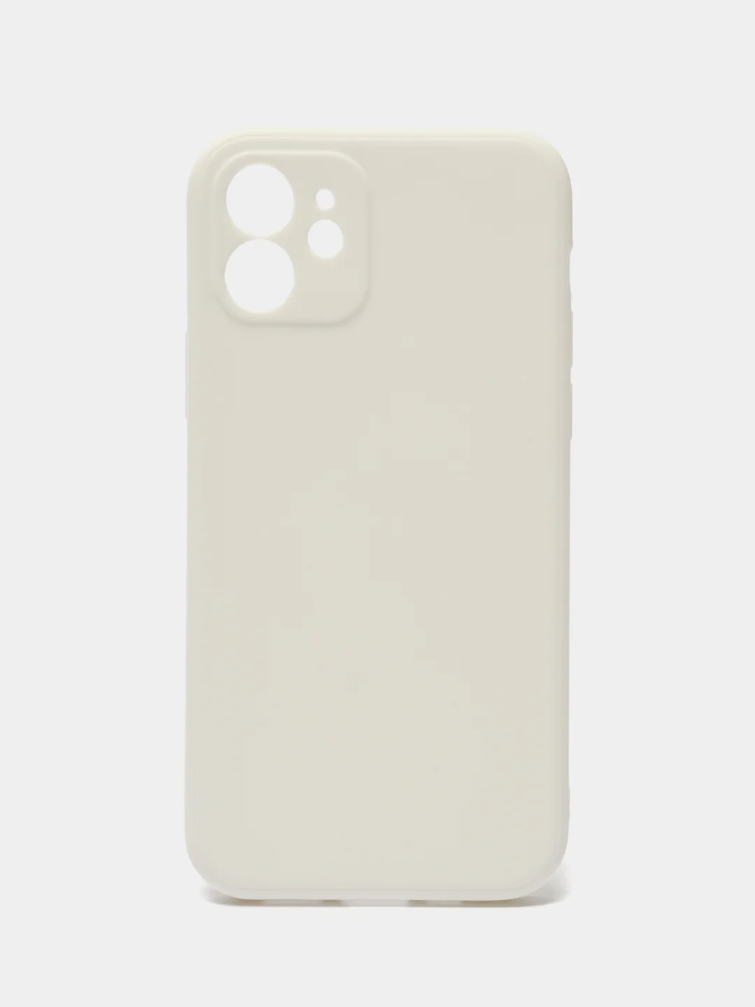 Белый чехол для iPhone 12 (Айфон 12), прозрачный, c защитой камеры