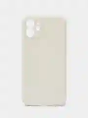 Белый чехол для iPhone 12 (Айфон 12), прозрачный, c защитой камеры