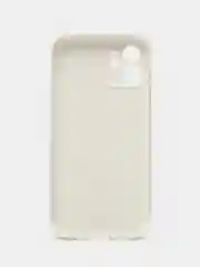 Белый чехол для iPhone 12 (Айфон 12), прозрачный, c защитой камеры