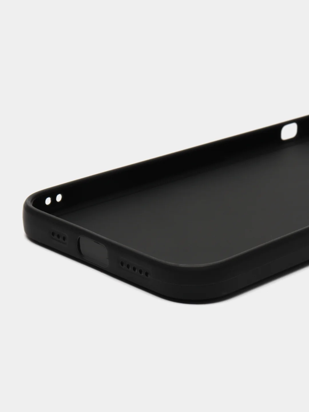 Черный чехол для iPhone 12 (Айфон 12), прозрачный, c защитой камеры