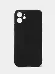 Черный чехол для iPhone 12 (Айфон 12), прозрачный, c защитой камеры