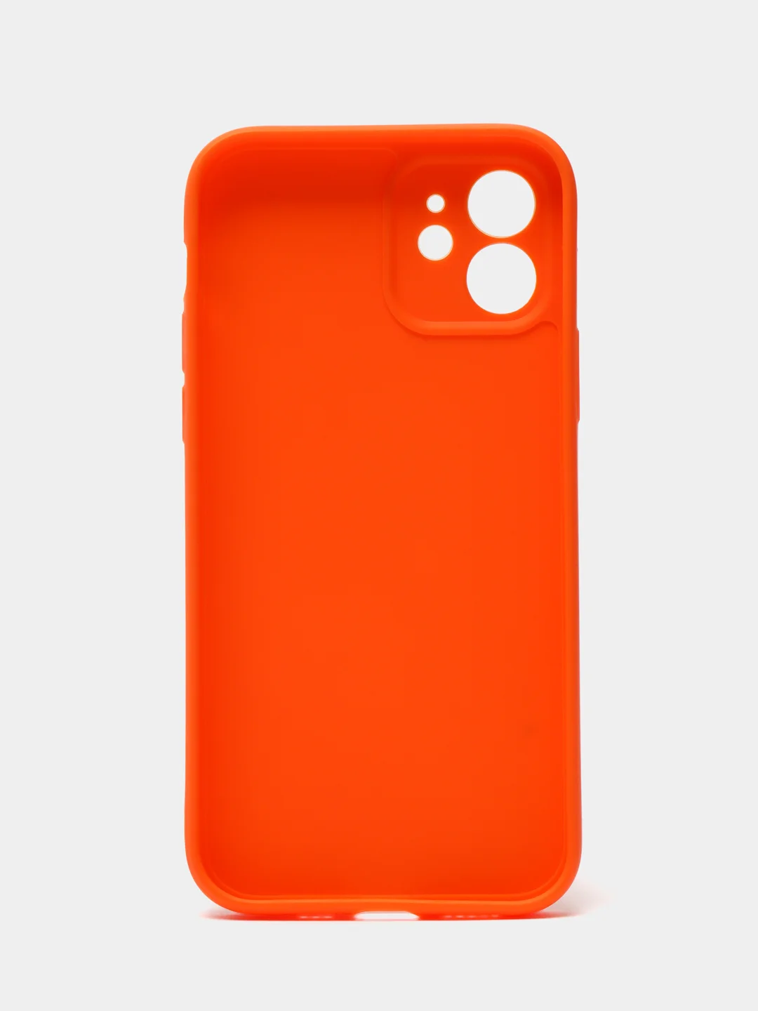 Оранжевый чехол для iPhone 12 (Айфон 12), прозрачный, c защитой камеры