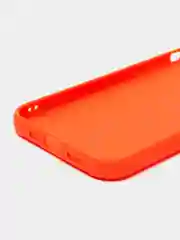 Оранжевый чехол для iPhone 12 (Айфон 12), прозрачный, c защитой камеры