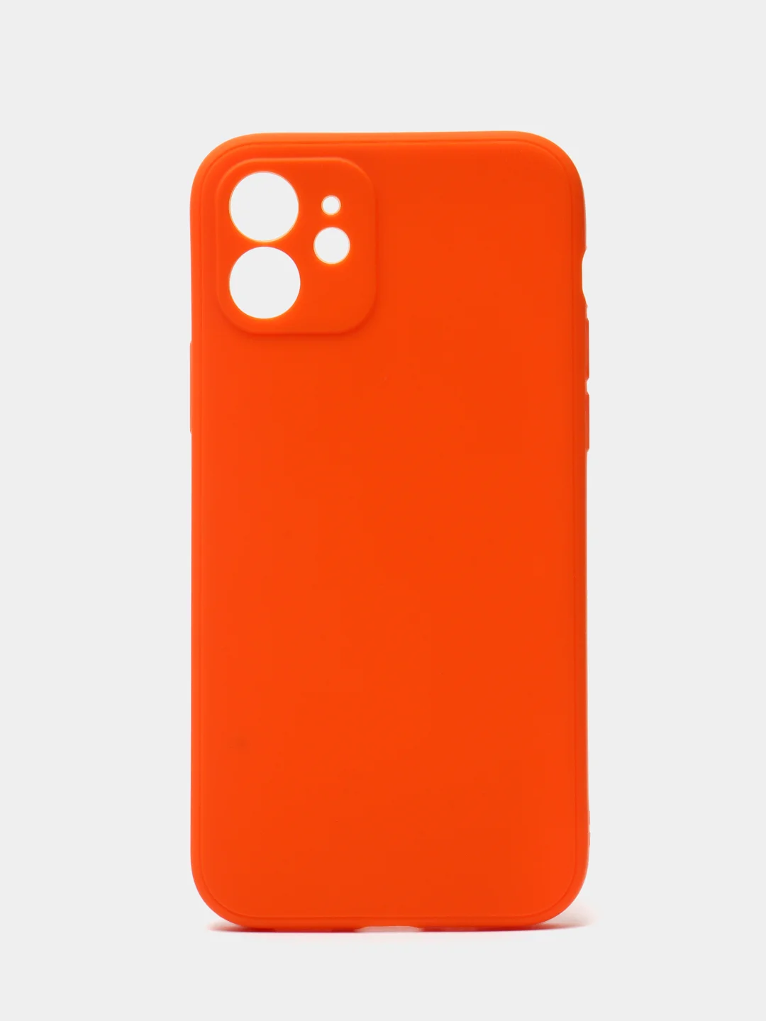 Оранжевый чехол для iPhone 12 (Айфон 12), прозрачный, c защитой камеры