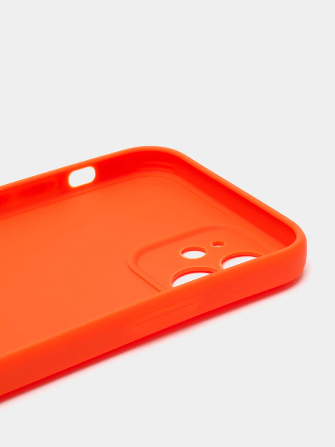 Оранжевый чехол для iPhone 12 (Айфон 12), прозрачный, c защитой камеры