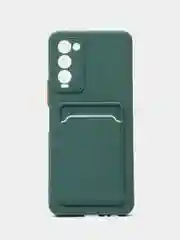 Тёмно-зелёный чехол для Tecno Camon 18, 18P (Техно Камон 18, 18П), силиконовый