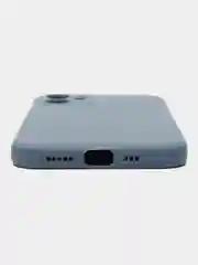 Синий меланж чехол для iPhone 12 (Айфон 12), прозрачный, c защитой камеры
