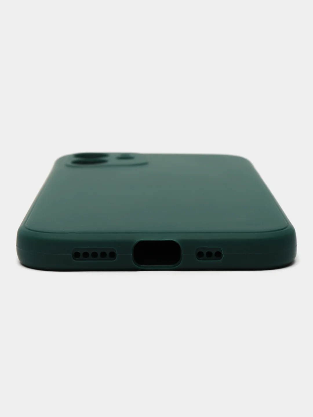 Тёмно-зелёный чехол для iPhone 12 (Айфон 12), прозрачный, c защитой камеры