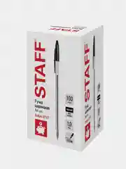 Ручка шариковая Staff Basic Budget Bp-02, письмо 500 м, Черная, 10 шт., 143759