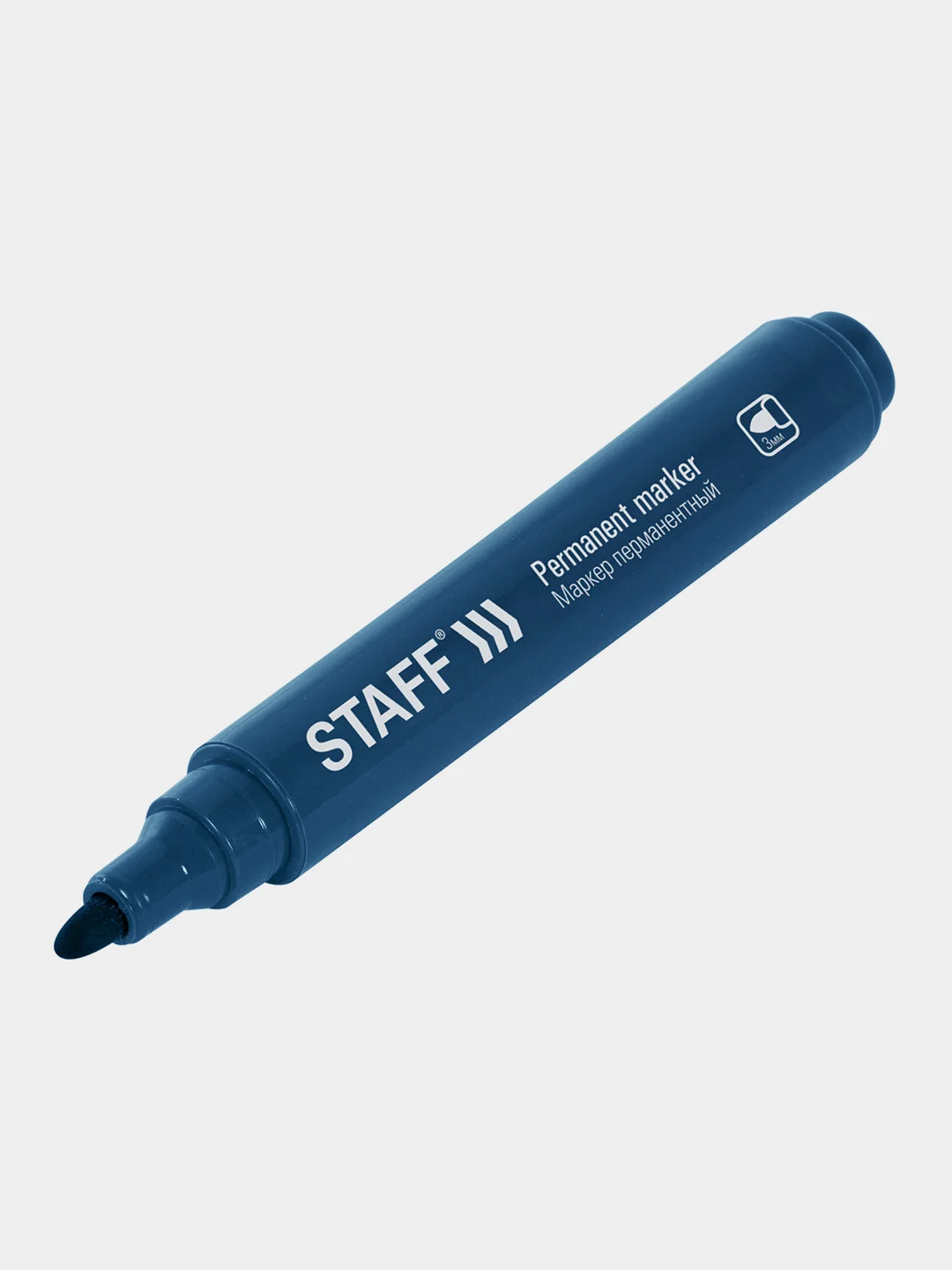 Маркер перманентный Staff Basic Budget Pm-125, Синий, 3 шт., наконечник 3 мм, 152175