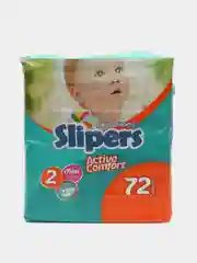 Подгузники детские Slipers №2, от 3 до 6 кг, 72 штуки