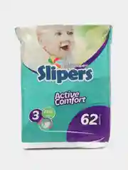 Подгузники Slipers №3, детские, от 4 до 9 кг, 62 штуки