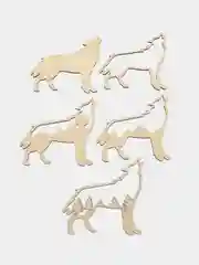 Многослойная деревянная раскраска Волк, 3D раскраска из дерева