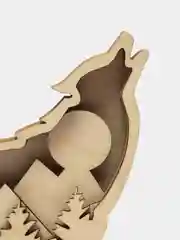 Многослойная деревянная раскраска Волк, 3D раскраска из дерева