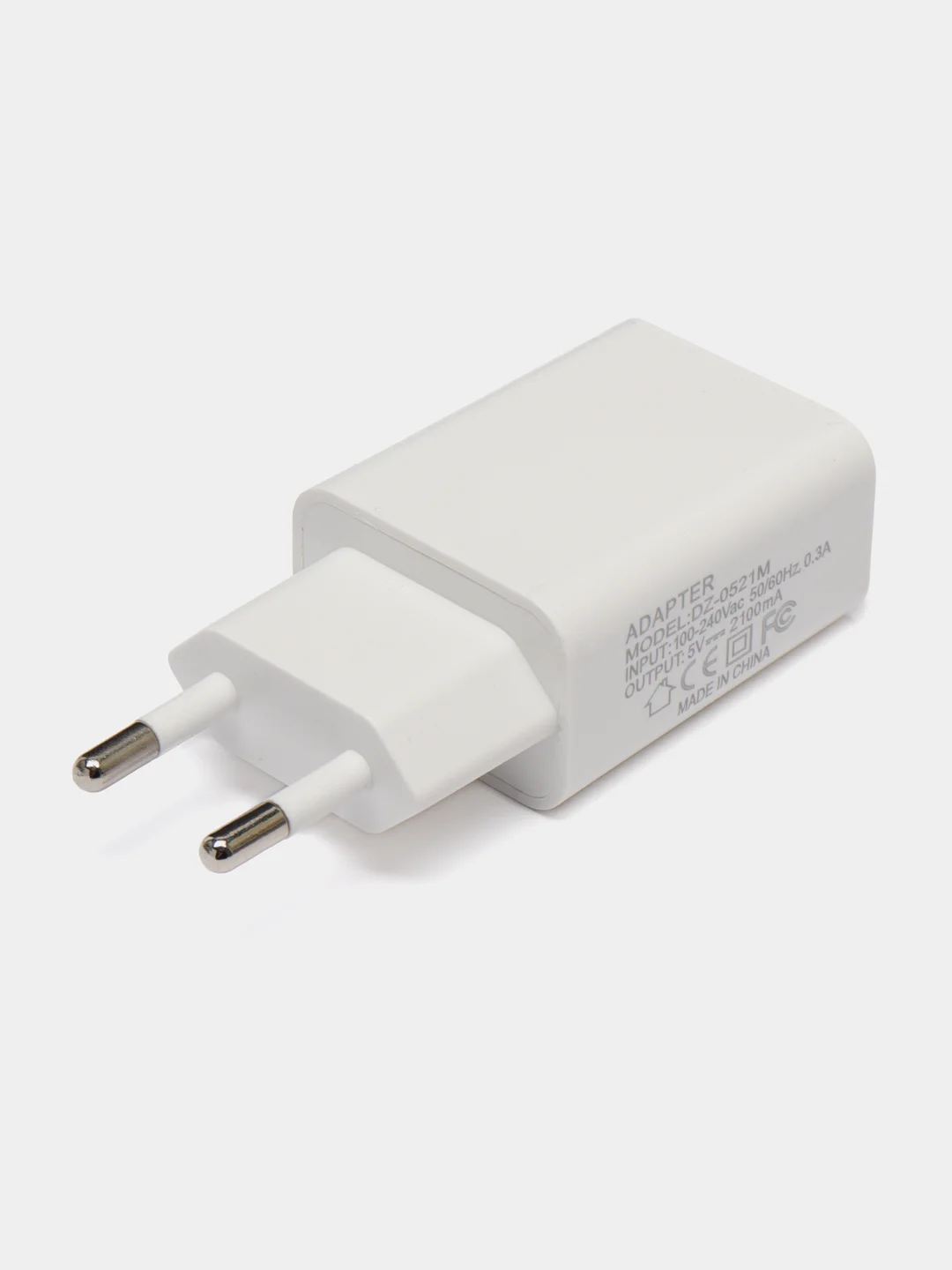 Белый блок питания универсальный, СЗУ USB 2,1A Зарядка для телефона