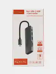 Серый металлик type C HUB 5 в 1 Концентратор USB 3.0 и HDMI