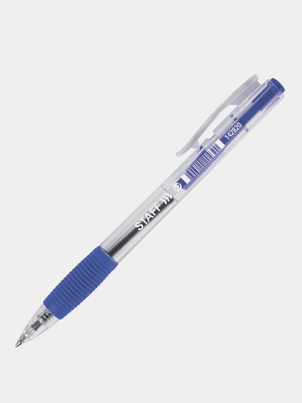 Ручка шариковая автоматическая с грипом Staff Basic Bpr-820, Синяя, 5 шт., 142820