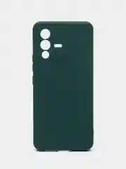 Тёмно-зелёный силиконовый чехол для Vivo V23 5G, Виво В23 5 Джи, с карманом для карт, прозрачный