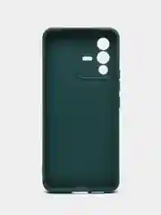 Тёмно-зелёный силиконовый чехол для Vivo V23 5G, Виво В23 5 Джи, с карманом для карт, прозрачный