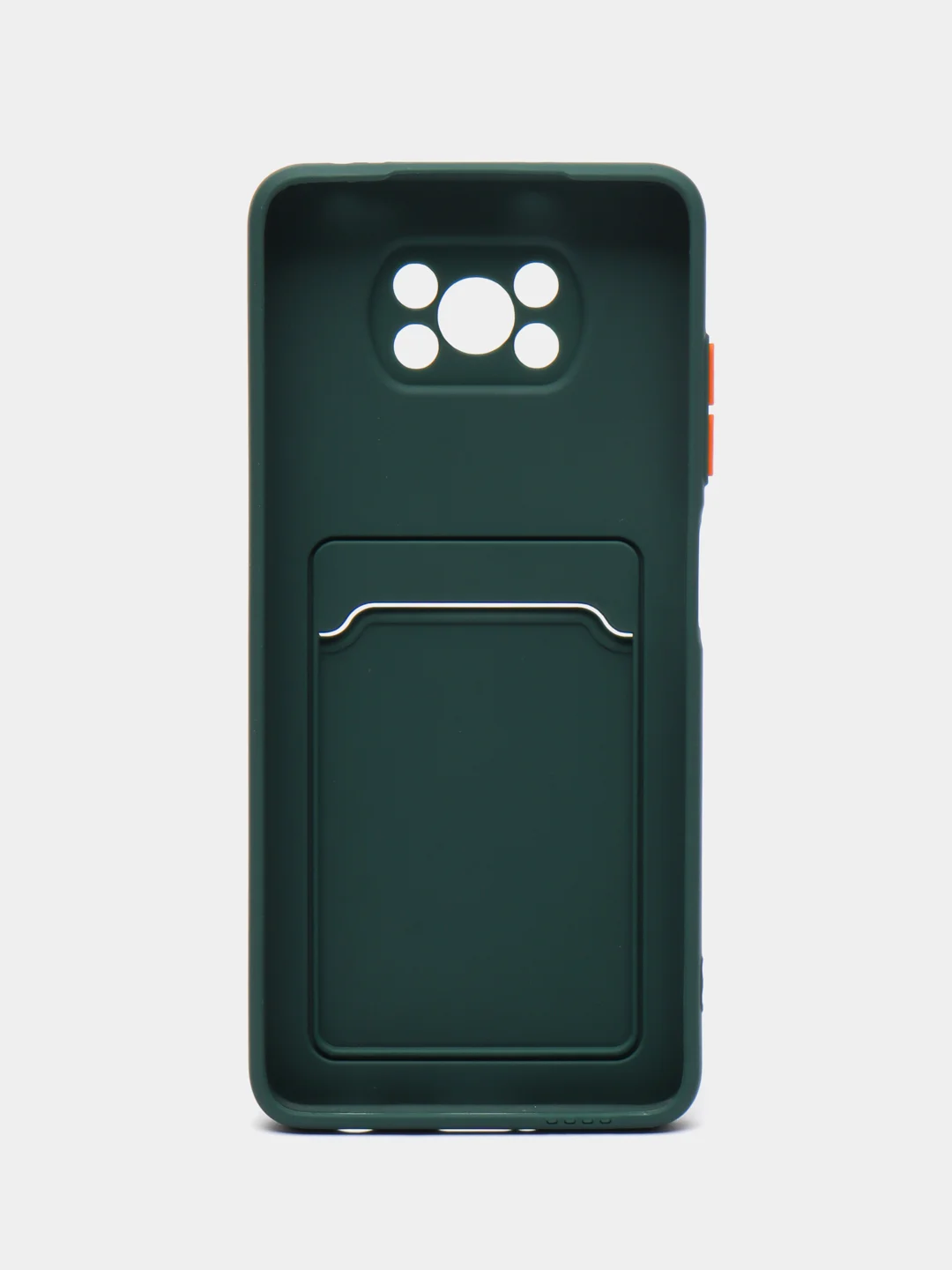 Тёмно-зелёный силиконовый чехол для Poco X3, X3 Pro, X3 NFC (Поко Икс3) силиконовый, с карманом для карт