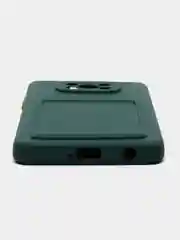 Тёмно-зелёный силиконовый чехол для Poco X3, X3 Pro, X3 NFC (Поко Икс3) силиконовый, с карманом для карт