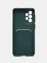 Тёмно-зелёный силиконовый чехол Samsung Galaxy A33 5G (Самсунг Галакси А33 5 джи), прозрачный