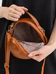Белый женская сумка через плечо, круглая