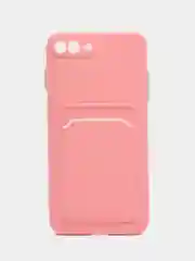 Пудровый чехол для iPhone 7, 8 Plus (Айфон 7, 8 Плюс) с карманом для карт