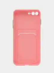 Пудровый чехол для iPhone 7, 8 Plus (Айфон 7, 8 Плюс) с карманом для карт