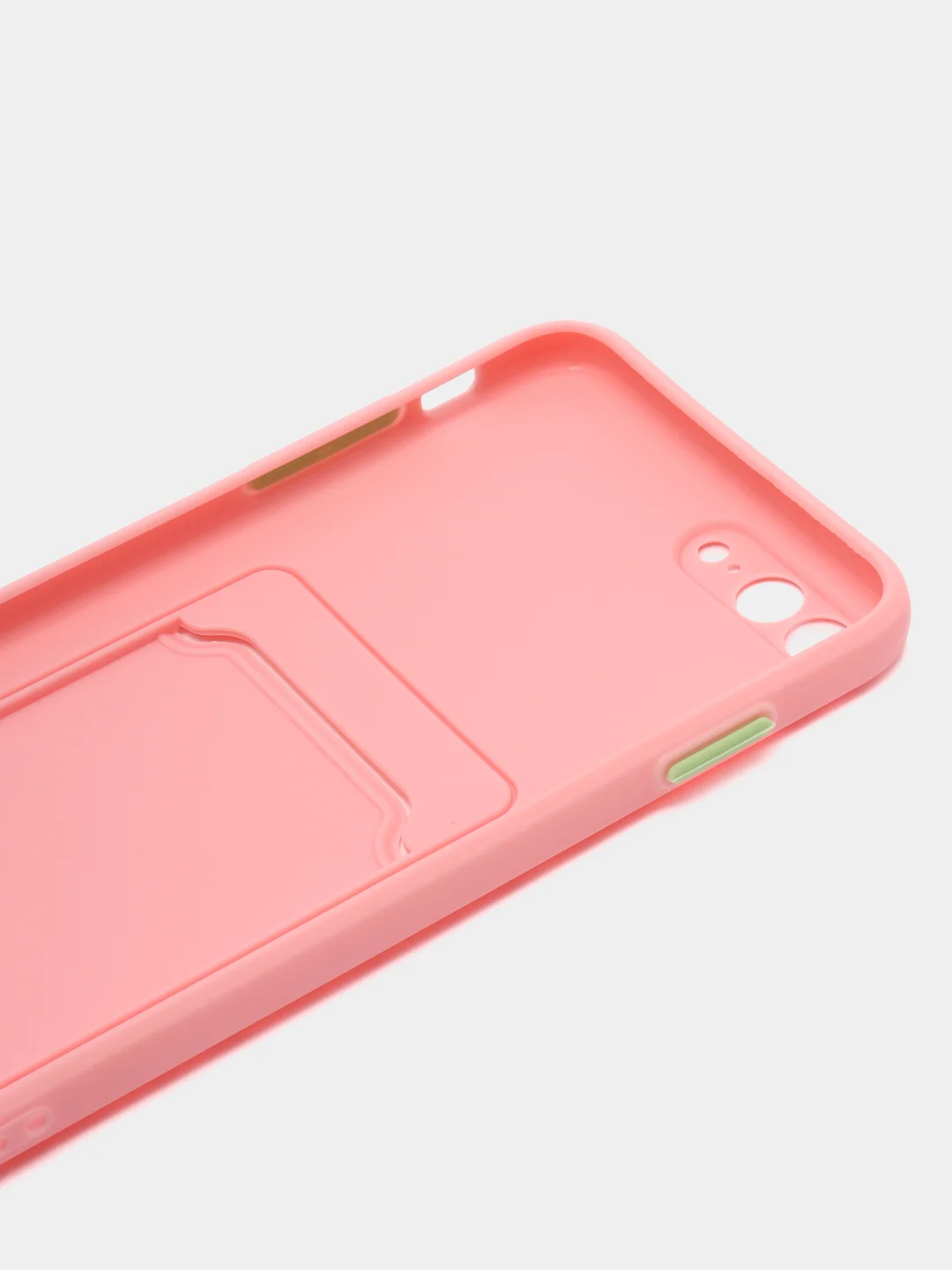 Пудровый чехол для iPhone 7, 8 Plus (Айфон 7, 8 Плюс) с карманом для карт