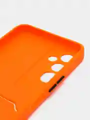 Оранжевый силиконовый чехол для Tecno POVA Neo 2 (Техно Пова Нео 2), прозрачный с карманом для карт