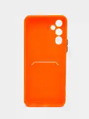 Оранжевый силиконовый чехол для Tecno POVA Neo 2 (Техно Пова Нео 2), прозрачный с карманом для карт