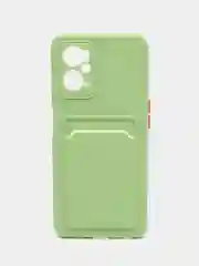 Зеленый силиконовый чехол для Realme 9i 4G, Oppo A36 4G, A96 4G (Реалми 9 Ай), c отсеком для карт