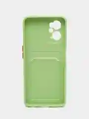 Зеленый силиконовый чехол для Realme 9i 4G, Oppo A36 4G, A96 4G (Реалми 9 Ай), c отсеком для карт