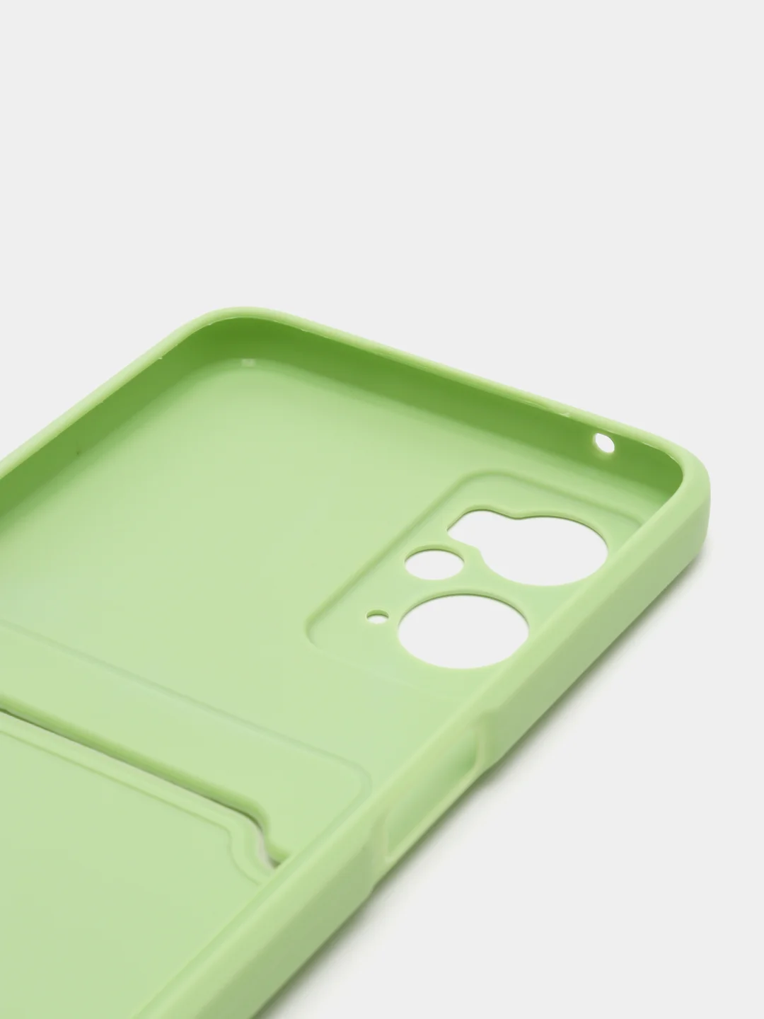 Зеленый силиконовый чехол для Realme 9i 4G, Oppo A36 4G, A96 4G (Реалми 9 Ай), c отсеком для карт