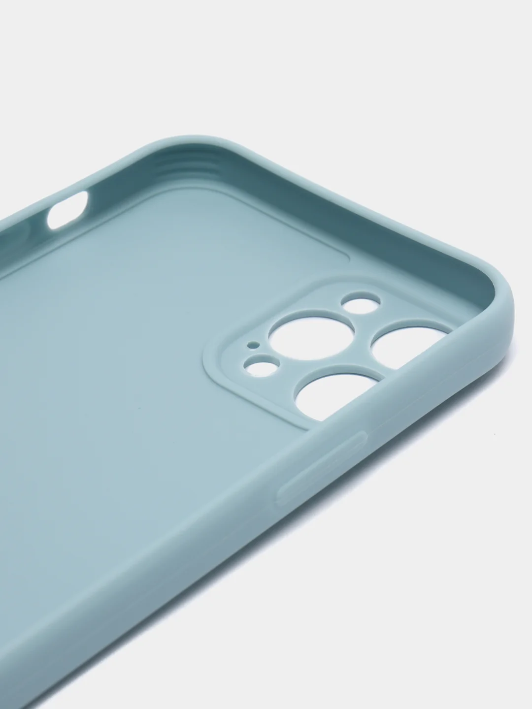 Светло-синий чехол для Apple iPhone 12 Pro (Айфон 12 Про) прозрачный, c защитой камеры